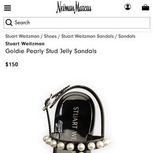 Newest Collection in stores- Stuart Weitzman “Goldie Pearly Stud Jelly Sandals”